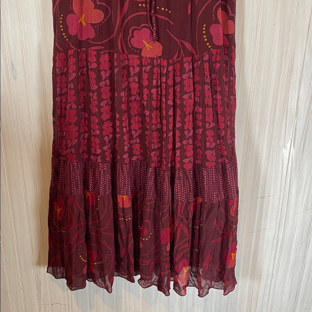 GUDRUN SJODEN TIERED MAXI FLORAL DRESS SMALL - Picture 5 of 8